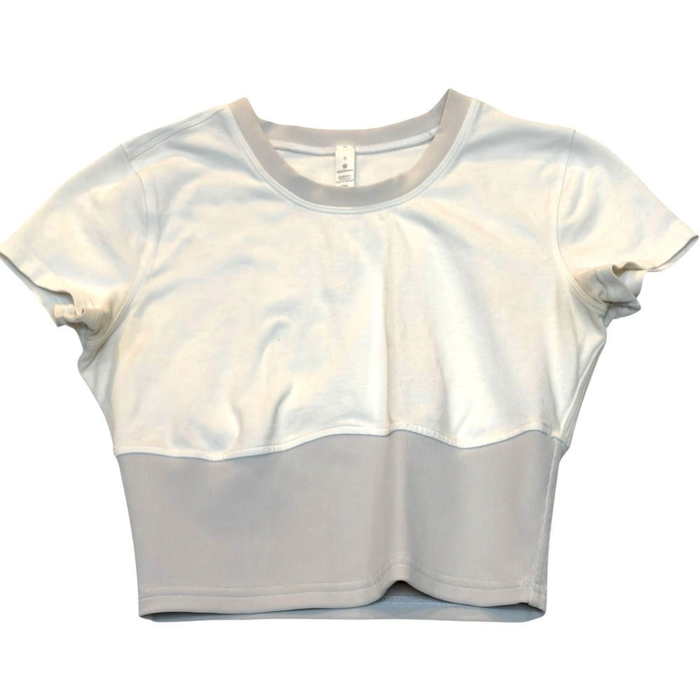 Lululemon New Ambition Crop Top Womens 6 Performance Knit Activewear Sporty Chic